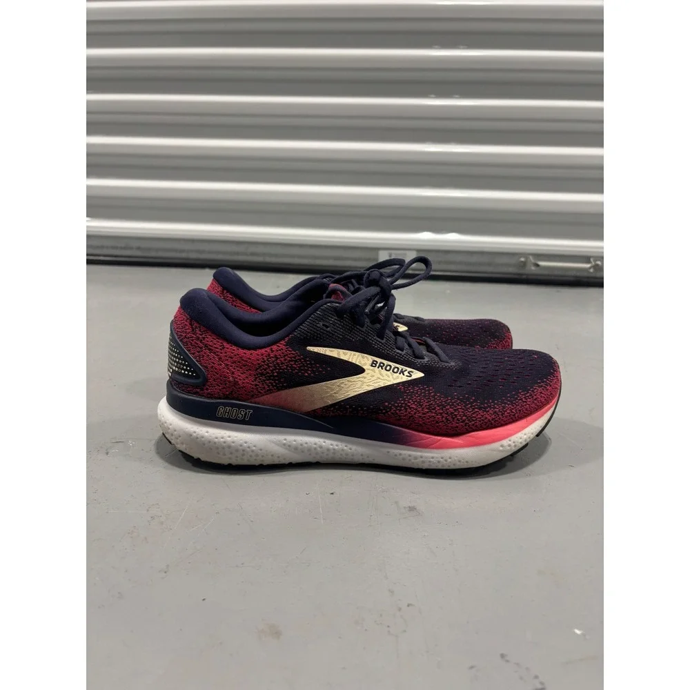 Brooks Ghost 14 Womens Running Shoes Size 10.5 Narrow 2A Blue Pink